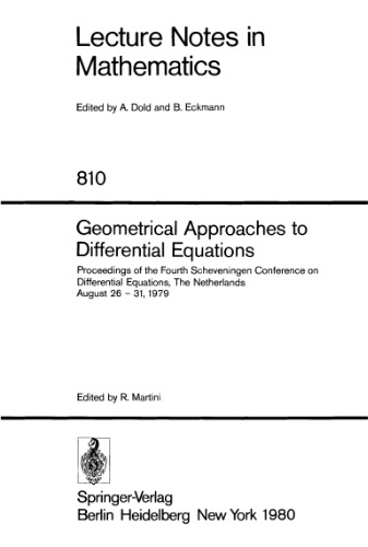 Geometrical approaches to differential equations