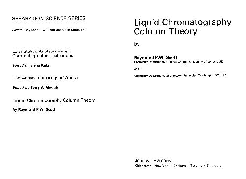 Liquid Chromatography. Column Theory