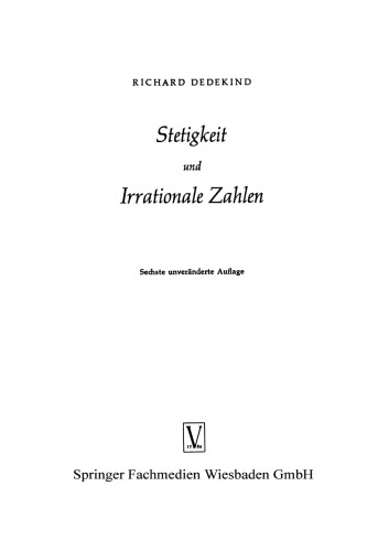 Stetigkeit und Irrationale Zahlen