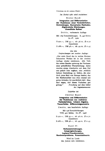 Vorlesungen über höhere Mathematik: Gewöhnliche und partielle Differentialgleichungen. Variationsrechnung. Funktionen einer komplexen Veränderlichen