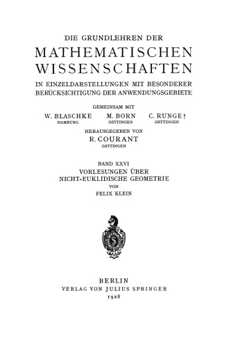 Vorlesungen über Nicht-Euklidische Geometrie