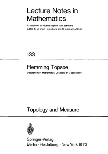 Topology and Measure