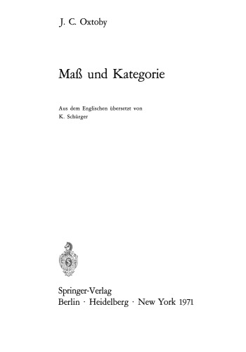 Maß und Kategorie