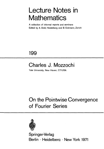 On the Pointwise Convergence of Fourier Series