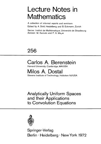 Analytically Uniform Spaces and their Applications to Convolution Equations