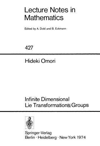 Infinite Dimensional Lie Transformations Groups