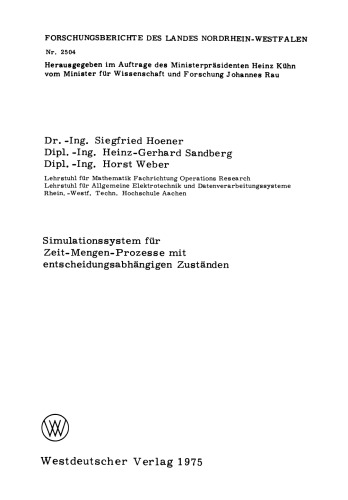 Simulationssystem für Zeit-Mengen-Prozesse mit entscheidungsabhängigen Zuständen