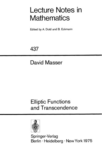 Elliptic Functions and Transcendence