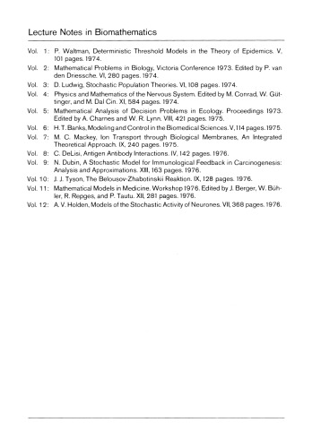 Models of the Stochastic Activity of Neurones