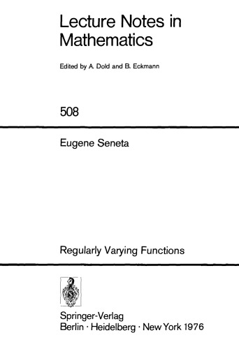 Regularly Varying Functions