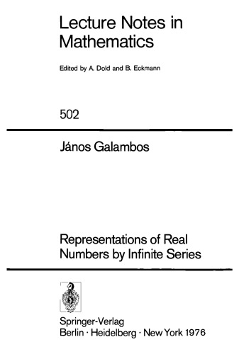 Representations of Real Numbers by Infinite Series