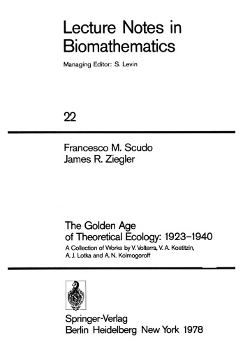 The Golden Age of Theoretical Ecology: 1923–1940