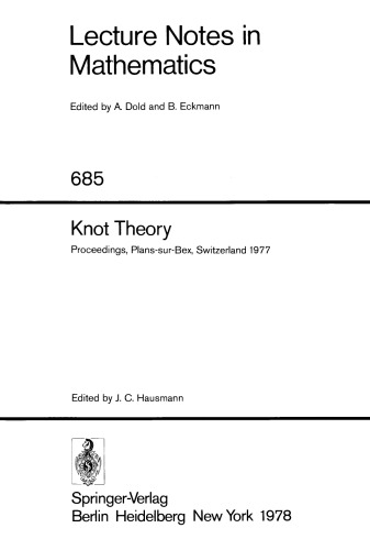 Knot Theory: Proceedings, Plans-sur-Bex, Switzerland 1977