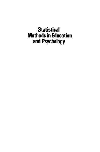 Statistical Methods in Education and Psychology