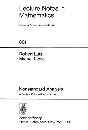 Nonstandard Analysis: A Practical Guide with Applications
