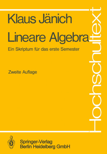 Lineare Algebra: Ein Skriptum für das erste Semester