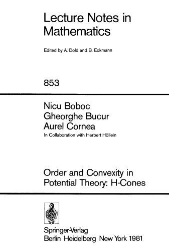 Order and Convexity in Potential Theory: H-Cones