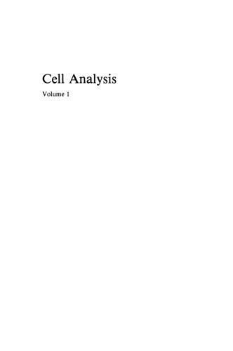 Cell Analysis: Volume 1