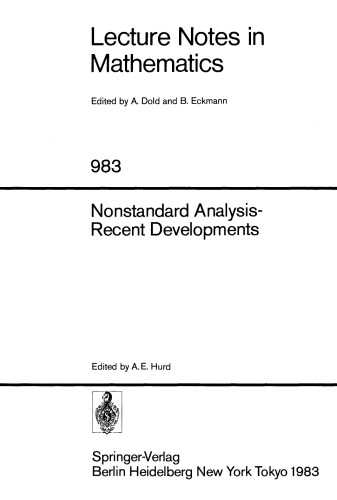 Nonstandard Analysis-Recent Developments