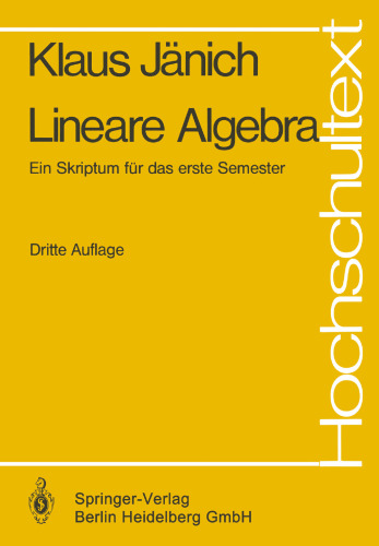 Lineare Algebra: Ein Skriptum für das erste Semester
