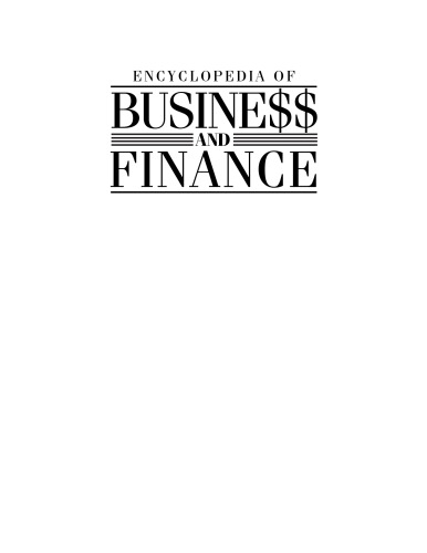Encyclopedia of Business and Finance