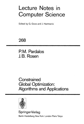 Constrained Global Optimization: Algorithms and Applications