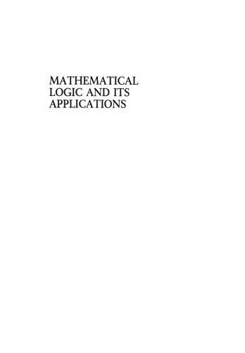 Mathematical Logic and Its Applications