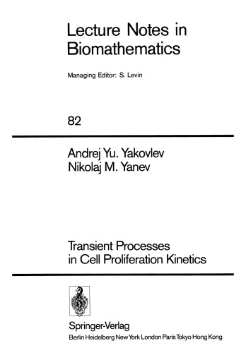 Transient Processes in Cell Proliferation Kinetics