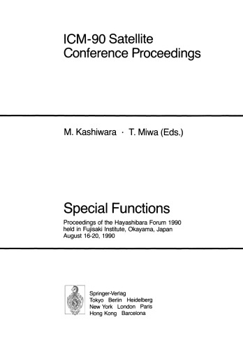 ICM-90 Satellite Conference Proceedings: Special Functions