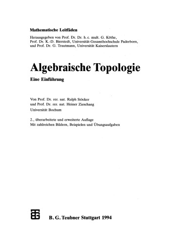 Algebraische Topologie: Eine Einführung