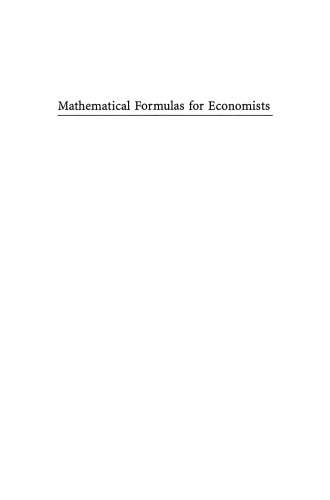 Mathematical Formulas for Economists