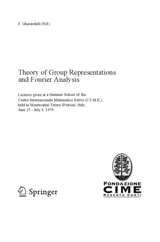 Theory of Group Representations and Fourier Analysis