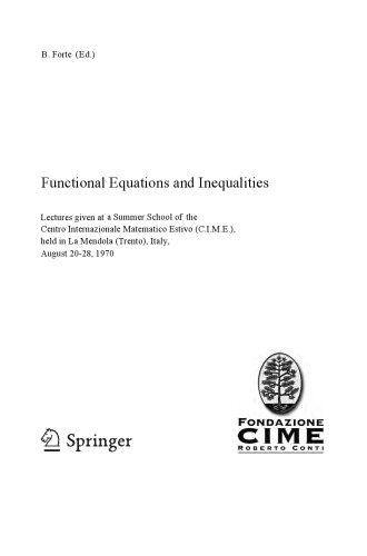 Functional Equations and Inequalities