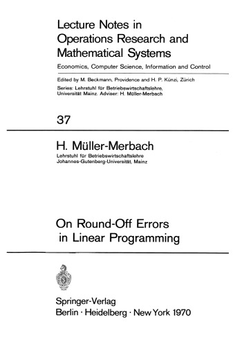 On Round-Off Errors in Linear Programming