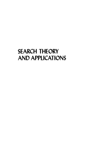 Search Theory and Applications