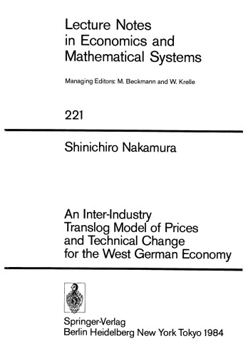 An Inter-Industry Translog Model of Prices and Technical Change for the West German Economy