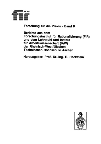 Wirtschaftliche Arbeitsplanung in der Instandhaltung