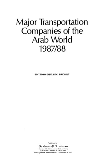 Major Transportation Companies of the Arab World 1987/88