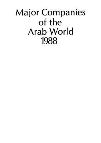 Major Companies of the Arab World 1988