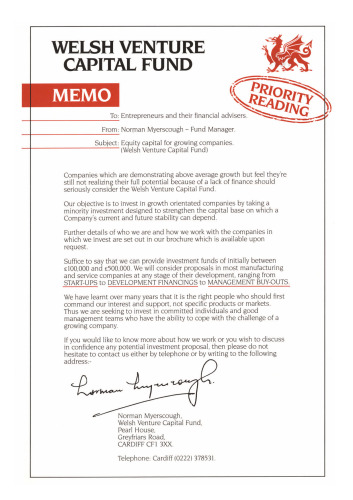 Corporate Financial Services in Wales 1989