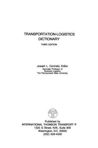 Transportation-Logistics Dictionary