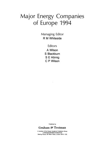 Major Energy Companies of Europe 1994