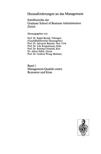 Management-Qualität contra Rezession und Krise
