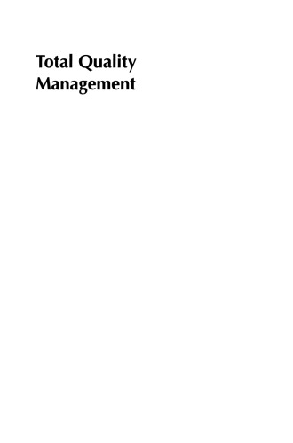 Total Quality Management: Proceedings of the first world congress