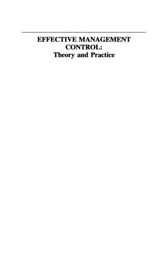 Effective Management Control: Theory and Practice