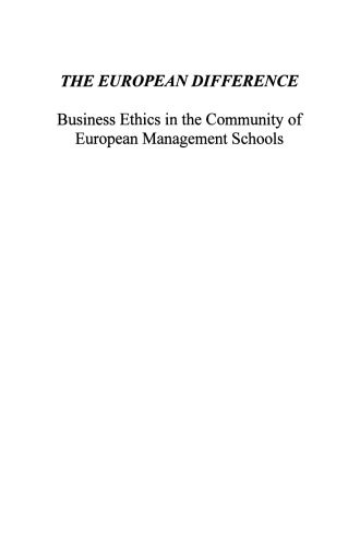 The European Difference: Business Ethics in the Community of European Management Schools