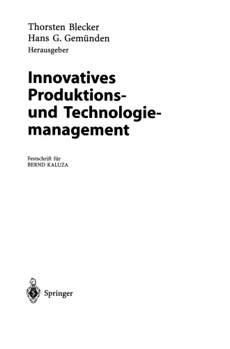 Innovatives Produktions- und Technologiemanagement