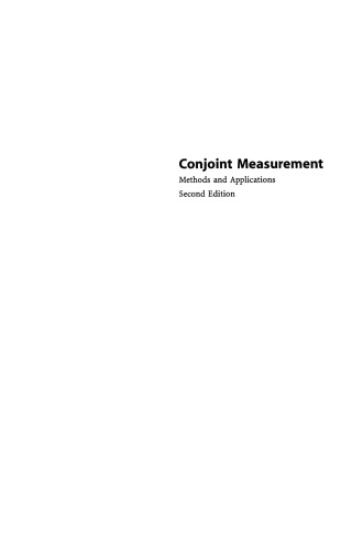 Conjoint Measurement: Methods and Applications