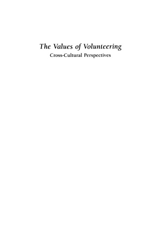 The Values of Volunteering: Cross-Cultural Perspectives