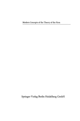 Modern Concepts of the Theory of the Firm: Managing Enterprises of the New Economy